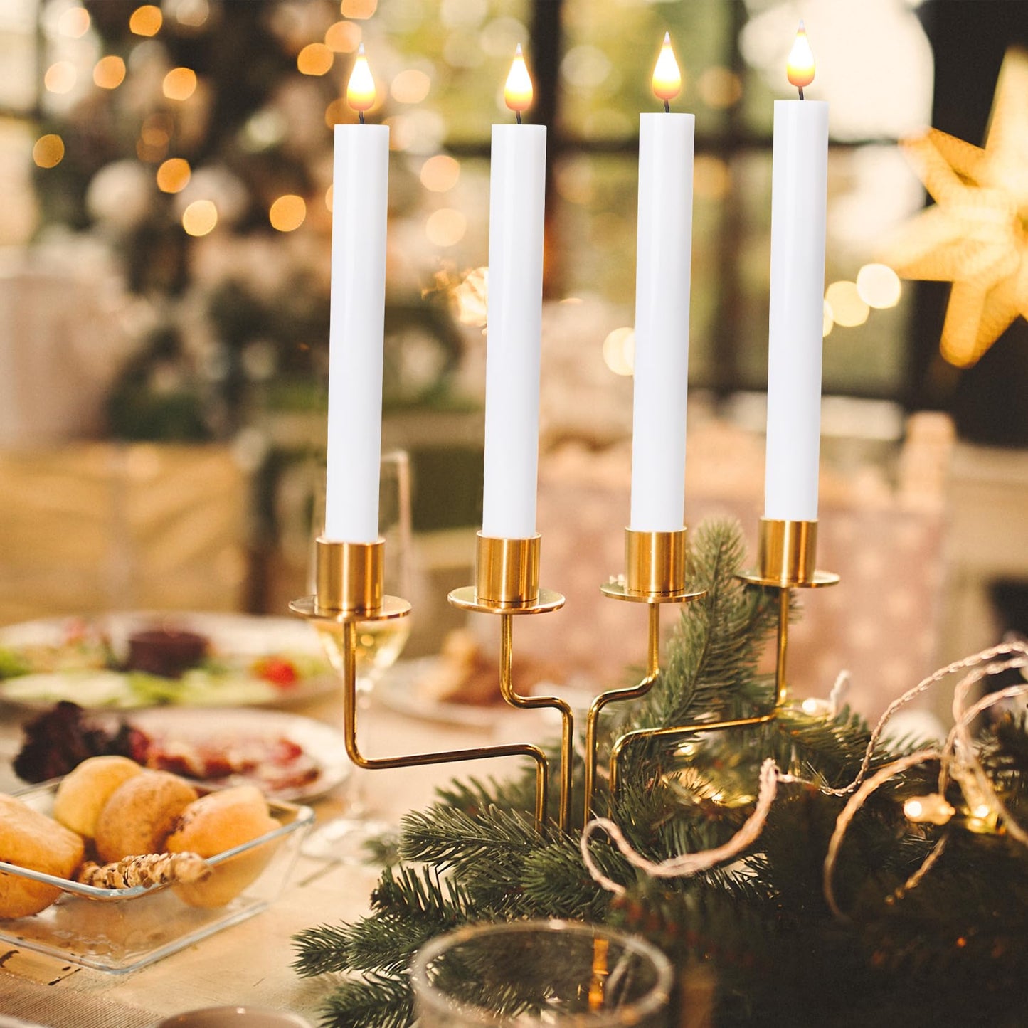 SunFunUSA LED Flameless Taper Candles with Remote Timer Battery Operated-9.6 Inches Flickering Window Candle Lights Realistic Warm Amber Light Best Gift for Xmas Wedding Home Dinner Decor Set of 6