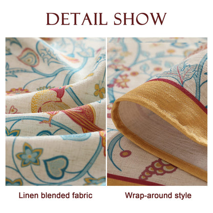 patdrea Designer Yellow French Spring Summer Tablecloth,Rustic Linen Floral Birds Pattern Table Cloth for Square Tables,Decor Table Cover for Kitchen Dining Holiday Banquet,Christmas,55"*55"