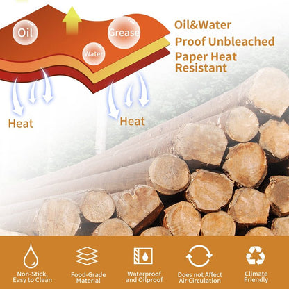 Ecfvtp Air Fryer Disposable Paper Liner, 100PCS Food Grade Parchment Liners for Ninja DZ201, Air Fryer Accessories Baking Paper (9 * 6,Thicken Natural)