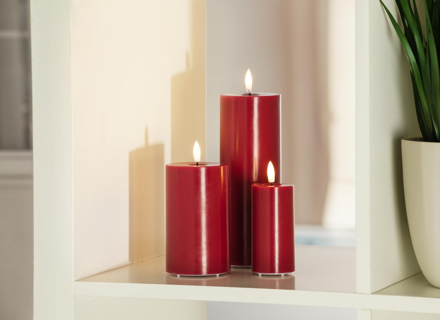 Abbott Collection Wax LED Flameless Pillar Candle - Red (2x4 H)