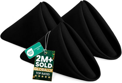 Utopia Home Black Cloth Napkins (12 Pack, 18x18 Inches), Ideal Dinner Napkins for Party, Wedding and Lunch/Dinner