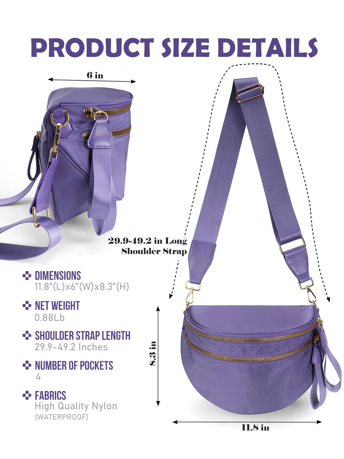 Pure Colour Crossbody Bag Bum Bag for Women,Spacious Purse Fanny Packs Belt Bag,Oversized Bum Bag (Colour Bum Bag-Beige)