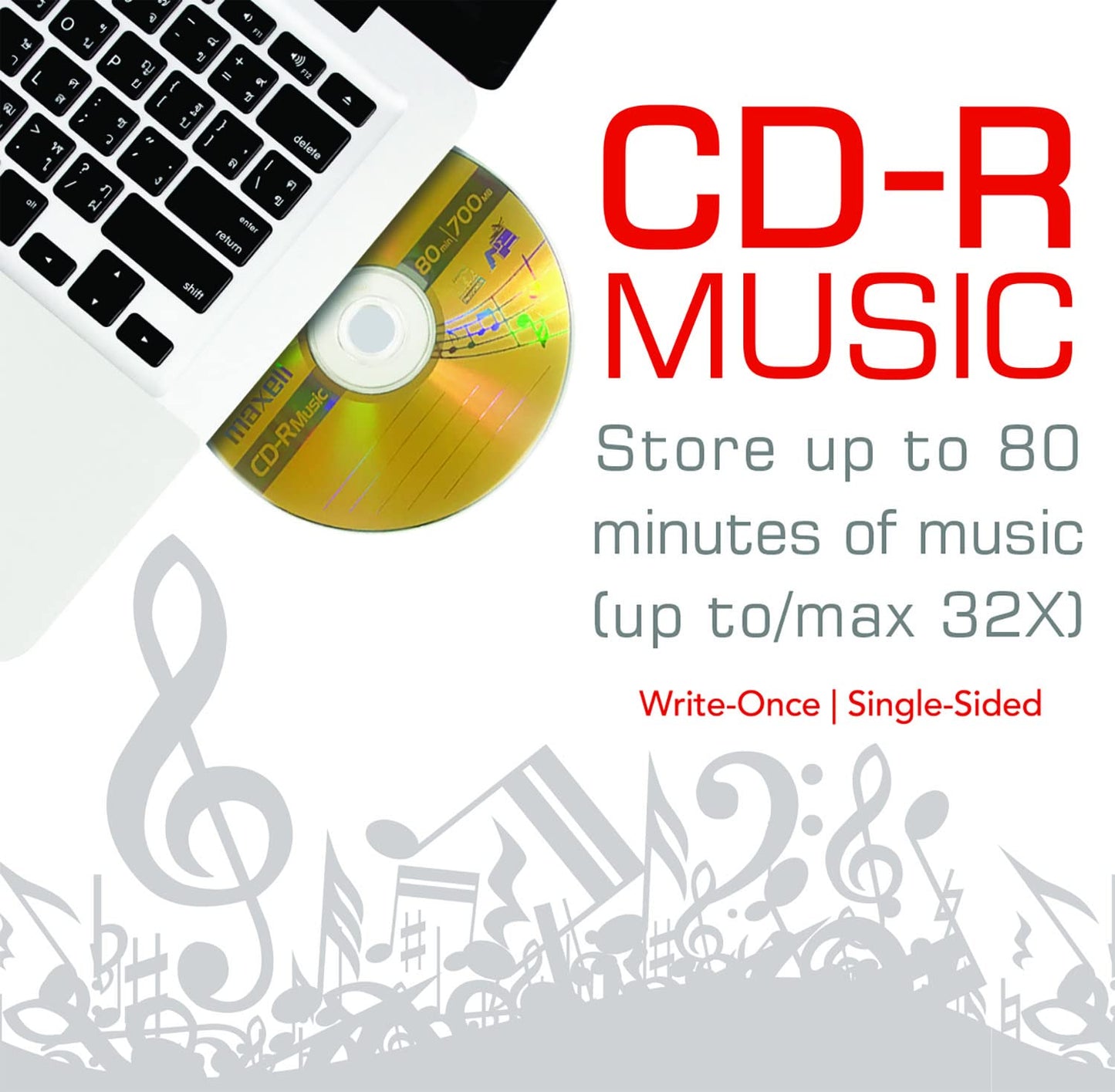 Maxell CD-R Music Spindle, Audio only, Blank Media, 50-pack(625156)