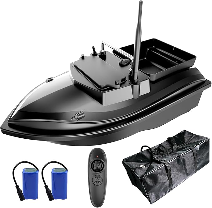 Bait Boats for Carp Fishing - Rc Fishing Bait Boat 2kg Loading with Spare Batteries Bait Boat Bag for Carp Fishing (Black)