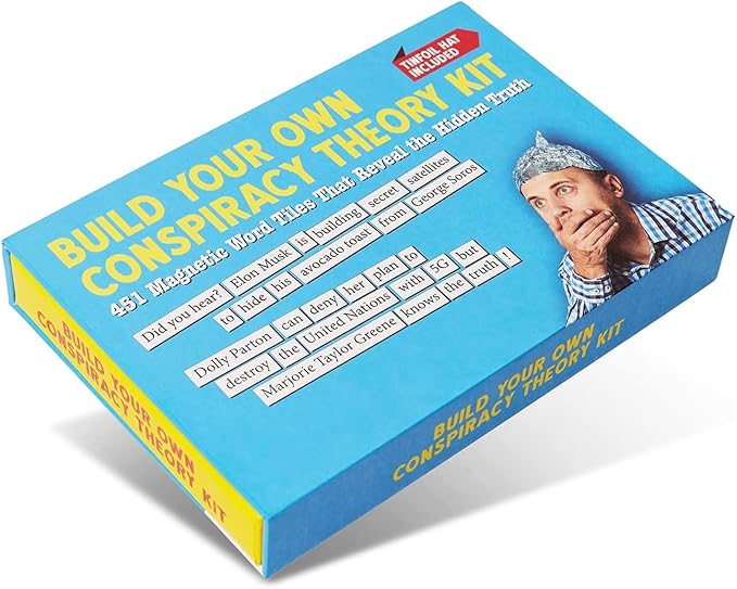 Build Your Own Conspiracy Theory Kit - Funny Fridge Magnet Word Games for Adults (451 Word Tiles)