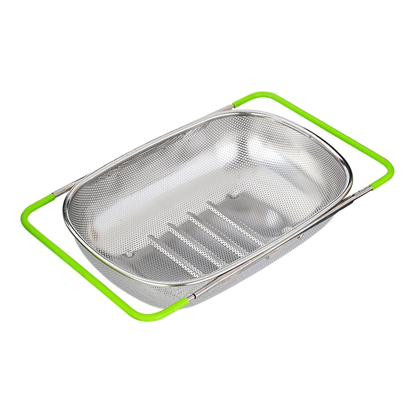 Tenta Tenta Kitchen Over Sink Strainer Colander Basket Stainless Steel For Kitchen with Rubber Grip, Large Kitchen collapsible colander, Dishwasher Safe Draine Strain Fruits,Vegetables,Pasta,Greens.