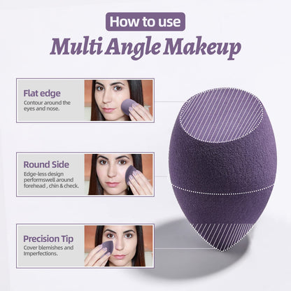 Makeup Sponge Set BS-MALL with Storage Case 7 Pcs for Liquid, Cream, and Powder,SAVE Foundation with 1 Mini Makeup Sponge For Travel Daily Use (A-Pink）