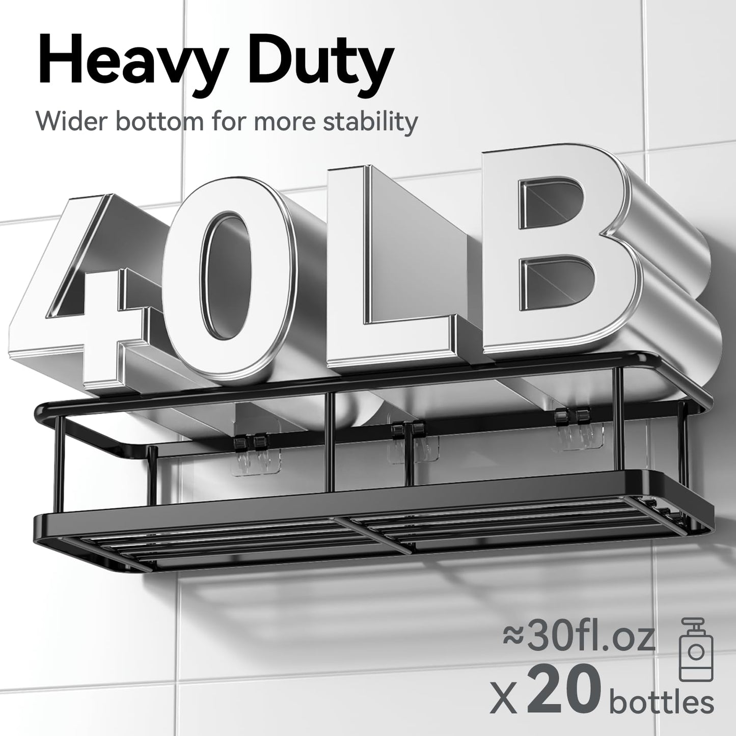 YASONIC Shower Caddy, 100% Rustproof Shower Shelves for Inside Shower, No Drilling Bathroom Organizers and Storage, 6 Pack Large Capacity Bathroom Caddy for Kitchen & Home Decor