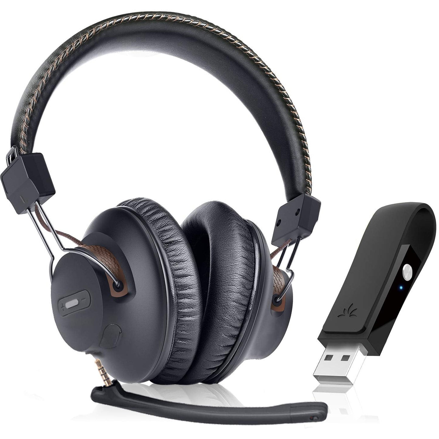 Avantree DG59M - Clear Voice & Rich Background Sound, Low Latency Bluetooth Headphones with USB Adapter for PS5 & PS4, Wireless Headset with Mic for PC Work & Gaming, 40hrs Playtime