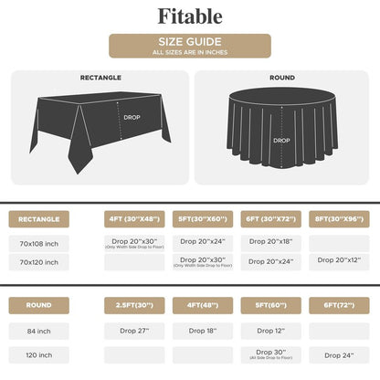 Fitable 8 Pack Round Tablecloths: Stain Resistant Wrinkle Free Circle Table Clothes, Washable Reusable Polyester Table Covers for Wedding Party Birthday Banquet Reception(White, 84 Inch)