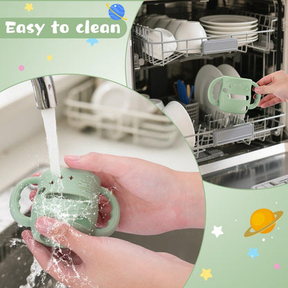 Mity rain3 Pack Silicone Sleeves with Lansinoh Bottle Handles for Lansinoh NaturalWave 5 oz Wide Baby Bottles - Anti-Breakage Protector & Anti-Colic Bottle Holder(Other Products Cannot be adapted)