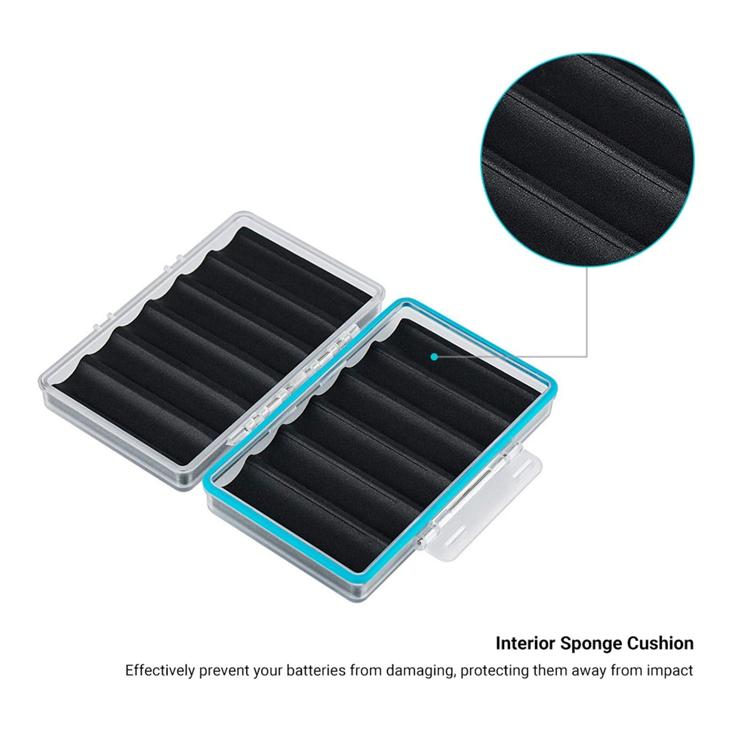 JJC 18650 Battery Case, Shockproof & Water-resistant Battery Storage Holder for 6 x 18650 Battery, PC Shell Easy to Carry