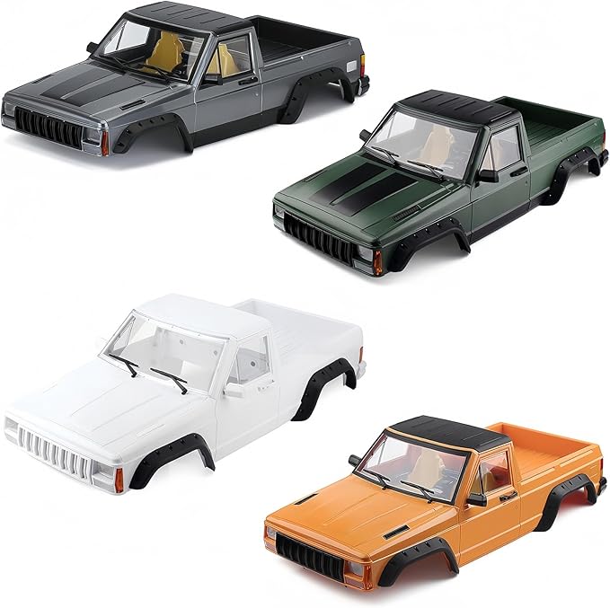 RC Car Hard Body Shell Kit313mm Wheelbase Cherokee Body Car Shell for 1/10 RC Crawler Axial SCX10 &amp SCX10 II 90046 90047 TRX4 Kit (Orange Pickup A)