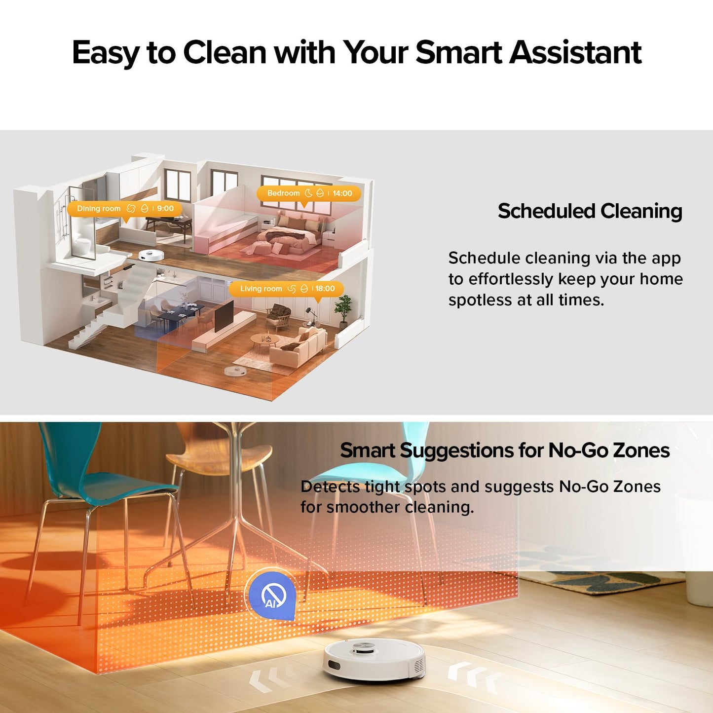 roborock Q7 M5+ Robot Vacuum and Mop, Upgraded from Q5 Max+, Up to 7-9 Weeks Self-Empty, 10000Pa Suction, Dual Anti-Tangle System for Pet Hair & Carpet, PreciSense LiDAR Navigation, App Control, White