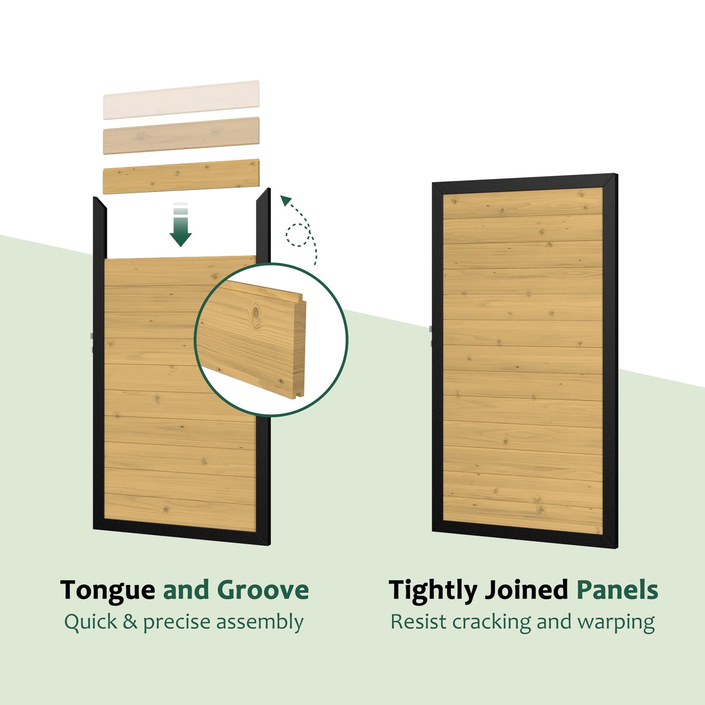 BlueWish 6 x 3 FT Cedar Wood Fence Gate Kit, Board-on-Board Privacy Fence Gate, Aluminum Frame with Security Lock System, Outdoor Garden Yard Complete Gate Kit for Backyard, Pool, Natural