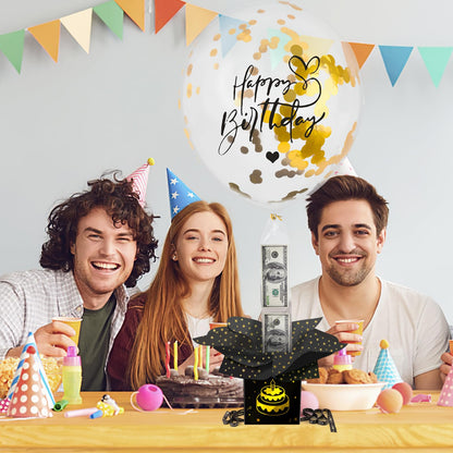 UQM Upgraded Birthday Money Box for Cash Gift Pull, Funny Pull Money Balloon Box Happy Birthday Surprise Set, Birthday Gifts for Women Men Best Friend Girlfriend Wife Sister