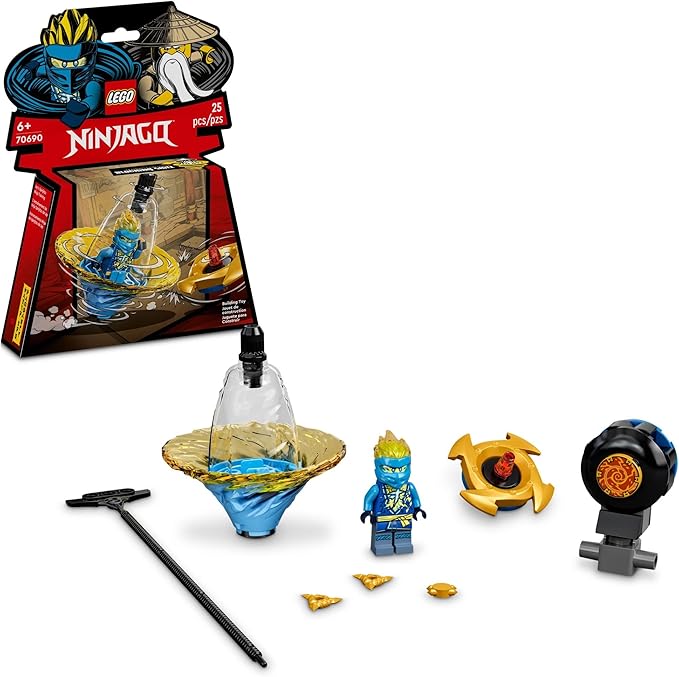 LEGO NINJAGO Jay’s Spinjitzu Ninja Training 70690 Spinning Toy Building Kit with NINJAGO Jay Gifts for Kids Aged 6+ (25 Pieces)