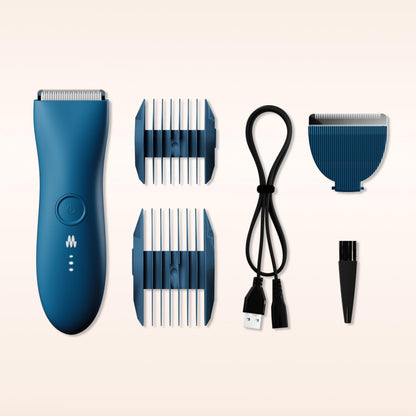 MERIDIAN The Trimmer Original - Body Hair Trimmer for Men, Electric Shaver for Pubic Hair, Chest, Legs & Bikini, Waterproof & Rechargeable, Sage