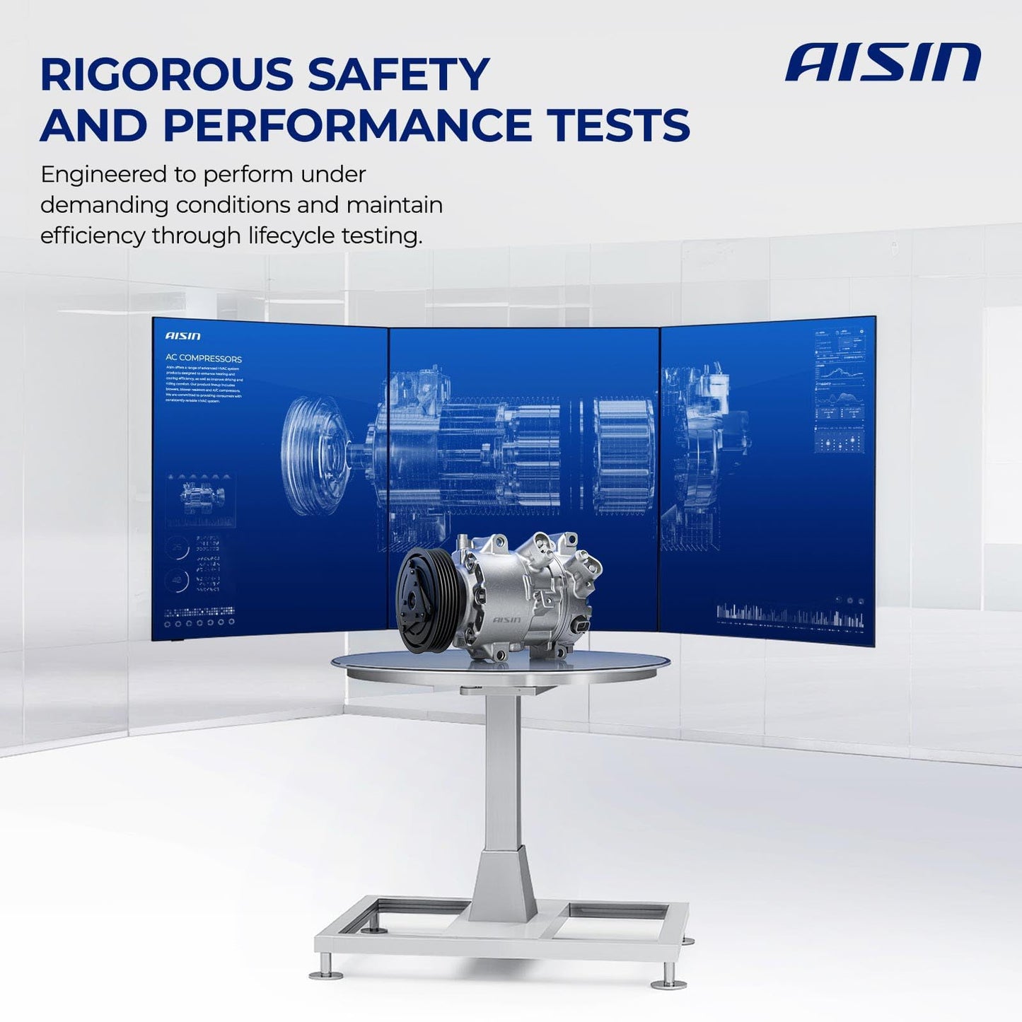 AISIN AFTERMARKET ACCFD-00112 Air Conditioner AC Compressor - Compatible with Ford F-150 2015-2017 5.0L - with 4-Pulley Groove, with Clutch