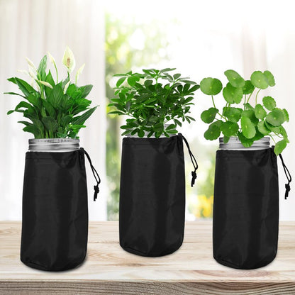 12pcs Kratky Wide Mouth Hydroponic Cover Lids with Blackout Sleeves and Hole for Mason Jars