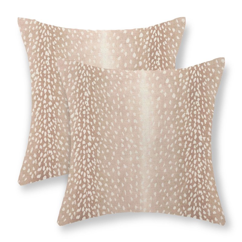 JEFERSO Antelope Pillow Covers 20x20 Set of 2 Beige Animal Skin Print Throw Pillow Covers Modern Antelope Decorative Pillow Cases Outdoor Farmhouse Linen Decor Cushion Case for Couch Sofa Room