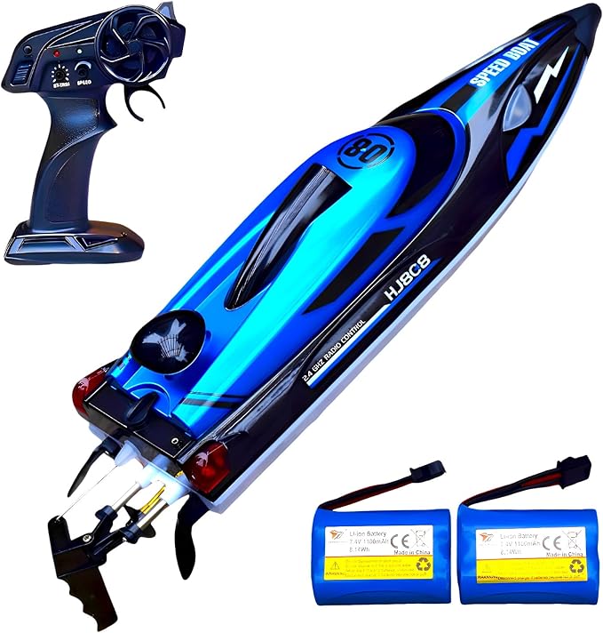 14 inch Big RC Boat Remote Control Boat for Kids and Adults 25 KPH Fast RC Speed Boat with Two 1100mAh Batteries Waterproof Toy Boats for Lakes Pools &amp River