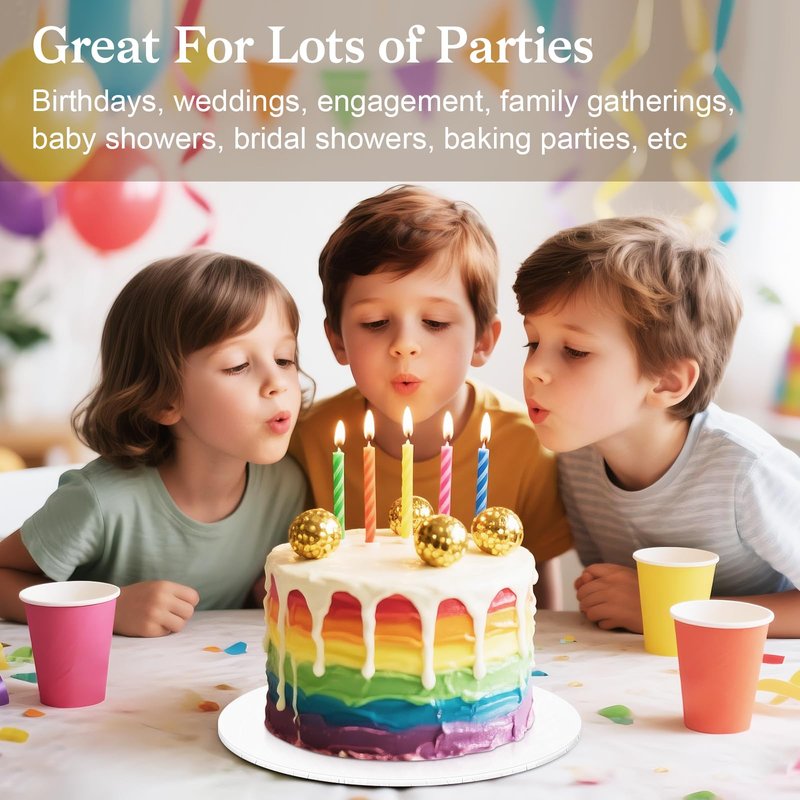 12 PCS Cake Boards 8 Inch Round, 8 Inch Cake Drums, 1/4" Thick Cake Drum, Cake Board Food Grade Cake Base, White Cake Cardboard Circles Bases para Pasteles for Wedding & Party & Pizza Desserts