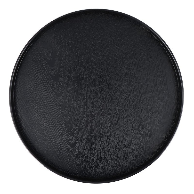 MDLUU Plastic Serving Tray, 13" Ottoman Tray, Round Butler Tray for Breakfast in Bed, Coffee Table Decor, Party