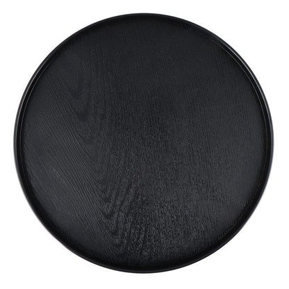 MDLUU Plastic Serving Tray, 13" Ottoman Tray, Round Butler Tray for Breakfast in Bed, Coffee Table Decor, Party