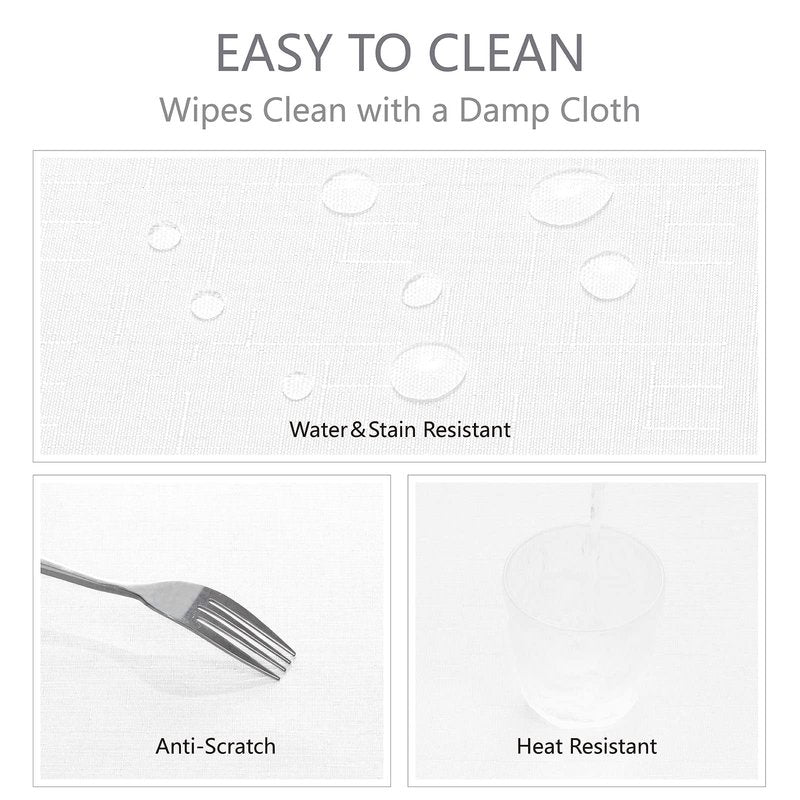 Veblandy Rectangle 10 Feet Tablecloth 60x144 inch Linen Textured Table Cloth Stain and Wrinkle Resistant Washable Polyester, Decorative Table Cover Waterproof for Dining, Buffet and Camping, White