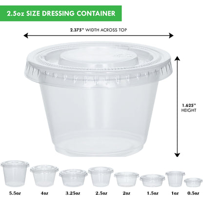 Galashield Small Plastic Containers with Lids, 2.5 oz, 100 Sets