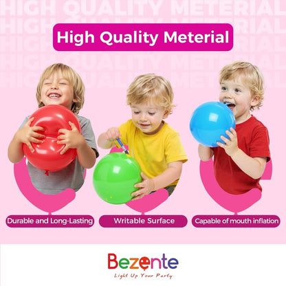 Bezente Rose Gold Metallic Chrome Balloons, 100 Pack 12 inch Rose Gold Latex Round Helium Balloons for Wedding Anniversary Bridal Shower Birthday Party Decorations
