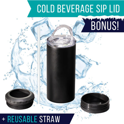 TheChewzie Universal Can Cooler with Hidden Storage - Fits 12 oz Cans & Bottles - Tobacco Can Holder - Stainless Steel, Black Universal Fit