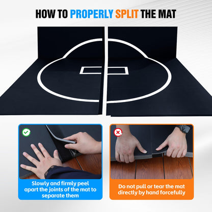 HESMAX 10' x 6.5' Wrestling Mat, Foldable Martial Arts Thick Mat, XPE Foam Wrestling Mats for BJJ, MMA, Jiu Jitsu, Judo & Grappling 1p1