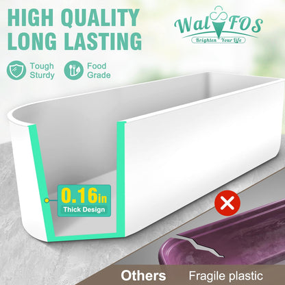 Walfos Ice Cream Containers - 1.6 Quart Each, Reusable Homemade Ice Cream Tubs with Silicone Lids, Stackable Freezer Storage Container for Yogurt, Sorbet, Gelato, Bonus 2 Bands, 12 Stickers, Set of 2