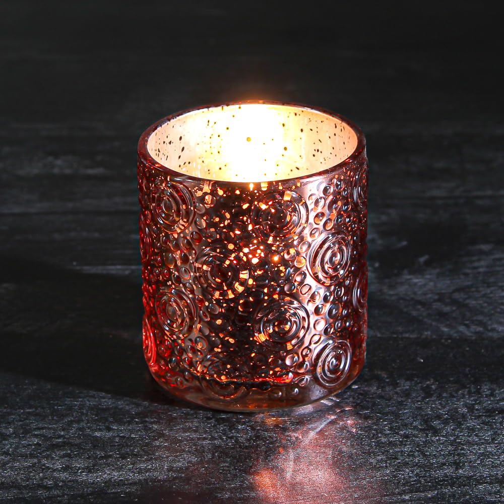 Richland Nadine Candle Holder Rose Gold Mercury Small Set of 6