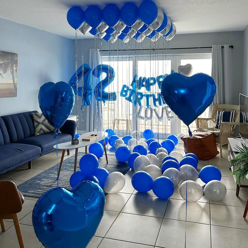 Navy Blue 4 Balloon, Number Balloon 40 Inch, 4th Blue party decorations, Four Large Numbers for Party Decor, Number 4 Balloon