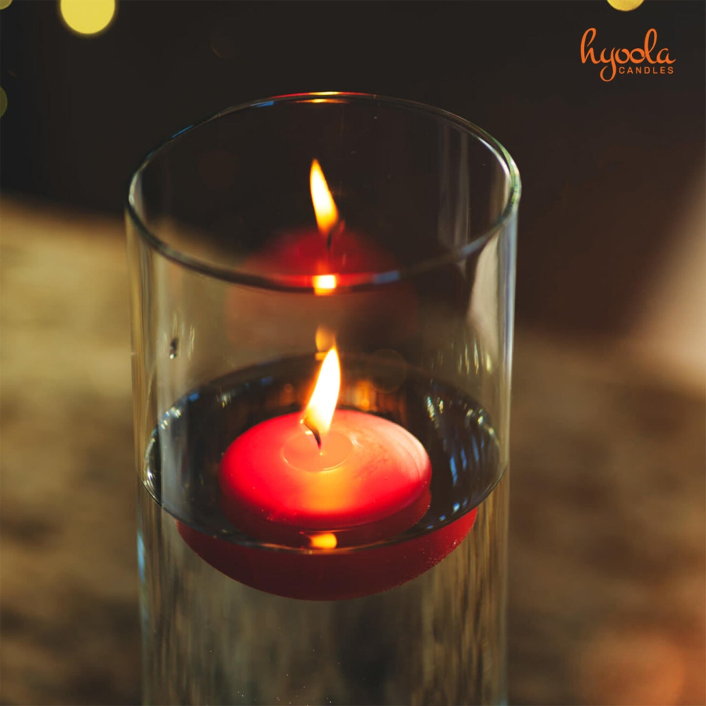 Hyoola Premium Red Floating Candles 3 Inch - 8 Hour - 12 Pack - European Made