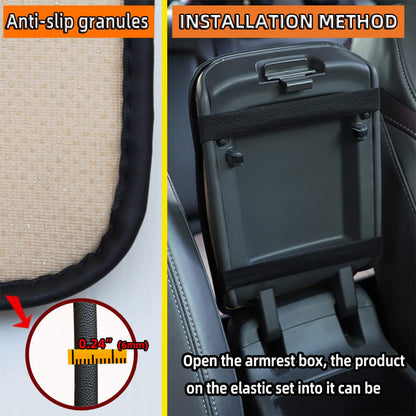8sanlione Auto Center Console Pad, PU Leather Car Center Console Box Cushion, Non Slip Soft Armrest Seat Box Cover, Waterproof Vehicle Armrest Protector, Car Accessories for SUV Truck (Light Green)