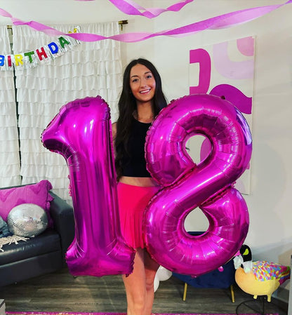 Rosy Purple 2 Balloon, Number Balloons 40 Inch, 2nd Balloon Number Birthday Decorations, Second Two Birthday Party Supplies, Number 2 Balloon