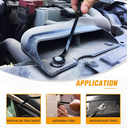 GOOACC 5 PCS Nylon Auto Trim Removal Tool Kit No-Scratch Removal Tool Kit for Car Clip Panel & Audio Dashboard Dismantle Black