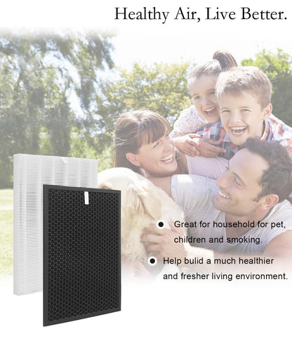 WOCASE 2 Pack HR900 Replacement Filters T Set Compatible with Winix HR900 Ultimate Pet Air Purifier, True HEPA + Activated Carbon Filter, Part Number 1712-0093-00/T&1712-0094-00/U