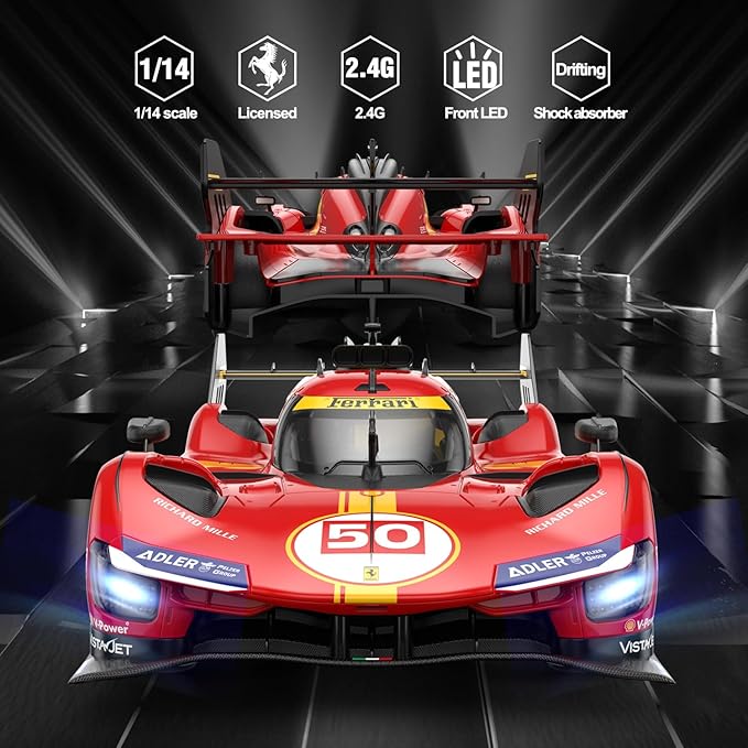 RASTAR RC Cars 1/14 Ferrari 499P Le Mans Hypercar Remote Control Sports Car Ferrari RC Drift Cars for Adults Ferrari Toy Car for Kids 2.4G