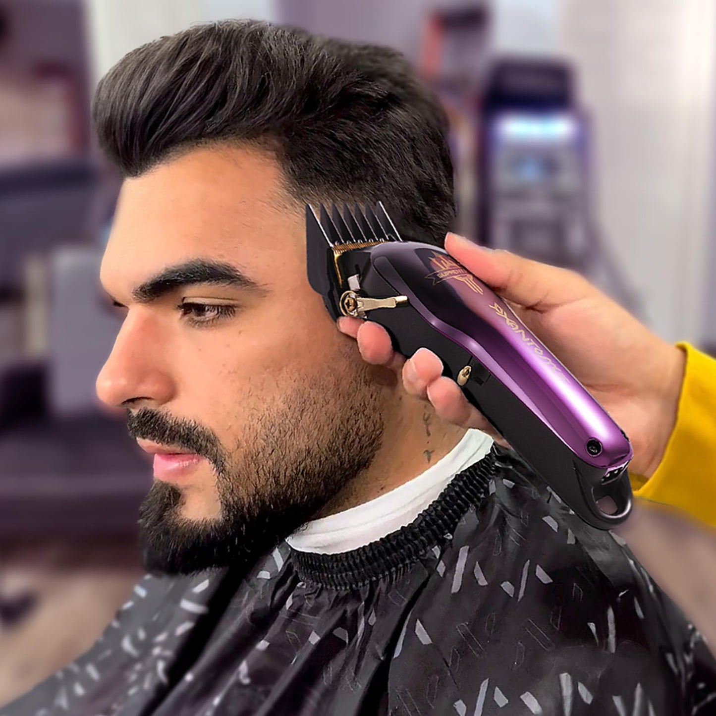 SUPRENT PRO Professional Hair Clippers for Men- Premium Barber Clippers with Brushless Motor- Rechargeable Haircutting Kit with DIY Customizable Casing- Gift for Men