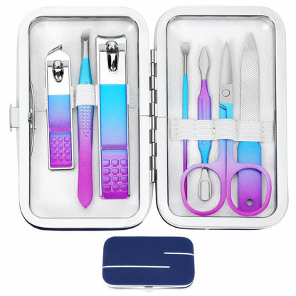 Manicure Set Nail Clipper Set Men Women Nail Clippers Toenail Fingernail Cutters Personal Care Tools Manicure Pedicure Tools with Travel Case Grooming Kit Present for Men Women Family Friends