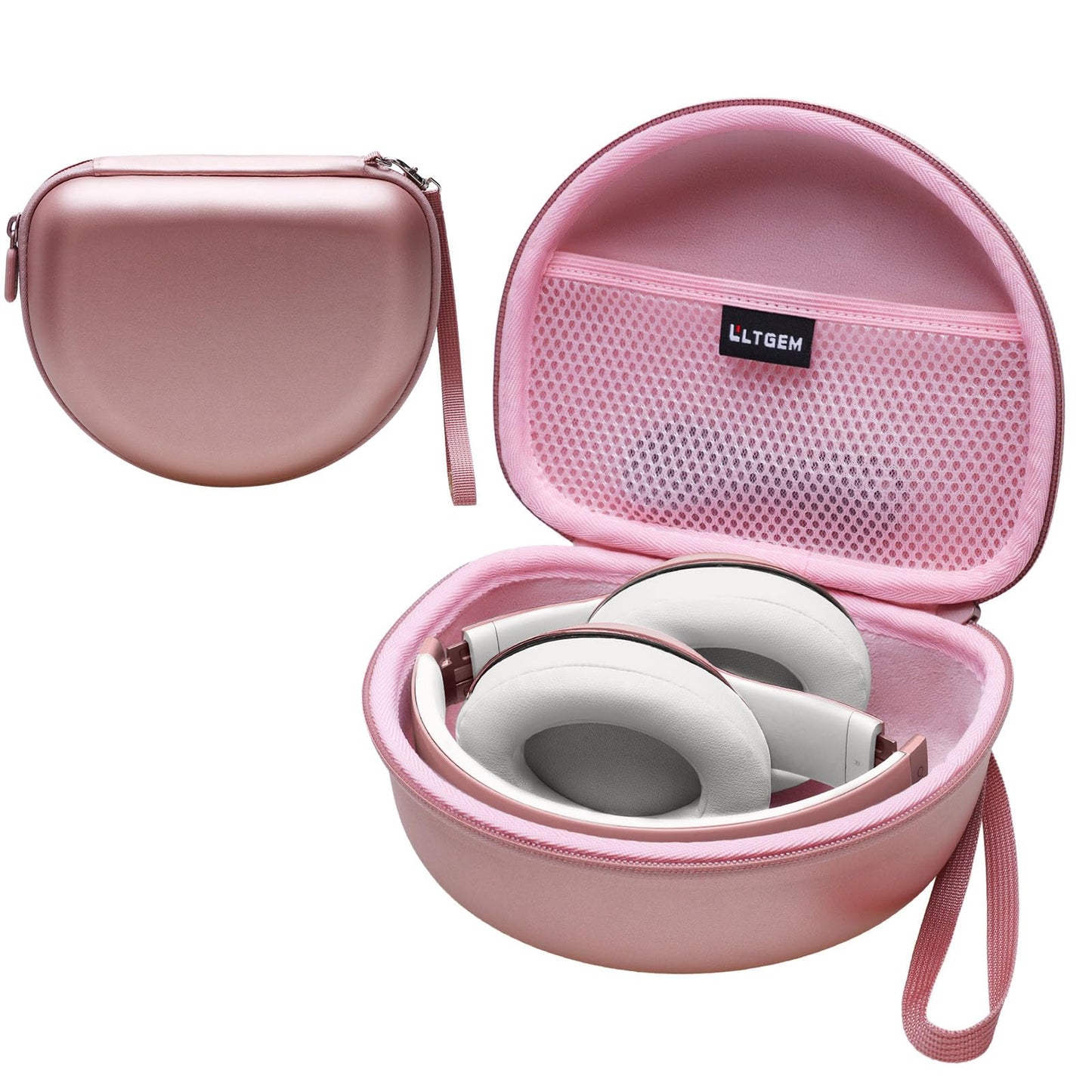 Headphone Case Compatible with Beats Studio Pro/Solo 4 / Studio 3 / Solo 3 / Picun B8 / BERIBES/JLab JBuds Lux ANC Wireless Bluetooth Noise Cancelling Headphones, Rose Gold(Case Only)