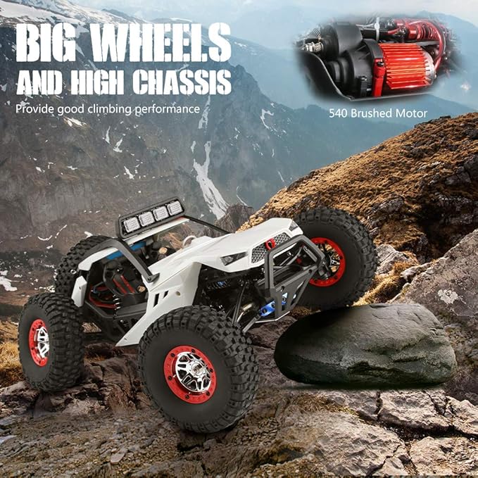 Goolsky WLtoys 12429 RC Car 1: 12 Scale 4WD 40KM/H High Speed RC Crawler with LED Lights 2.4GHz All Terrain Off Road RC Truck for Adults