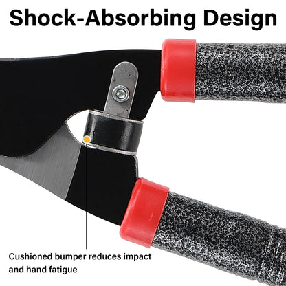 31 inch Hedge Shears Clippers - Self-Sharpening High Carbon Steel Blades, 15" Wide-Cut for Faster Trimming, Long Reach & Ergonomic Grip for Effortless Cutting Trimming of Hedges, Shrubs, Bushes