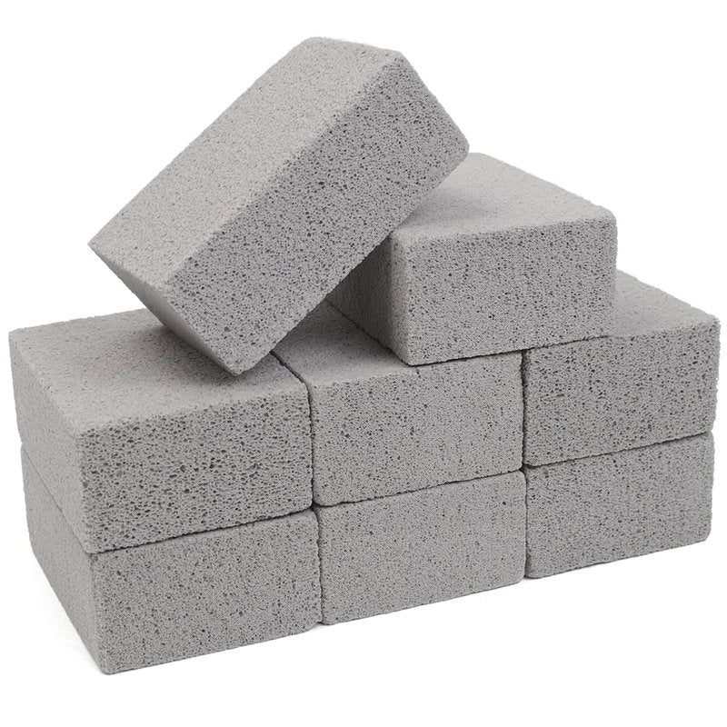 Non Scratch BBQ Grill Stone Cleaning Block Griddle Brick Oven Stone Scrubber Blackstone Cleaner, 8 Pack GrayMagic Stone for Removing Stains，Cleaning Flat Top Cookers，Toilet，Pool，Exfoliation Dead Skin