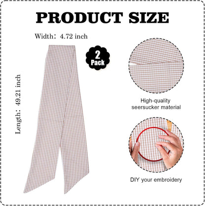 Brown Gingham Wreath Bow Set by [Brand Name] - 2 Pack for Door Decoration | 5.12” Wide x 54.33” Each